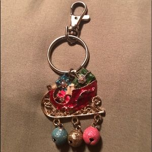 Vintage Christmas Sled Keychain